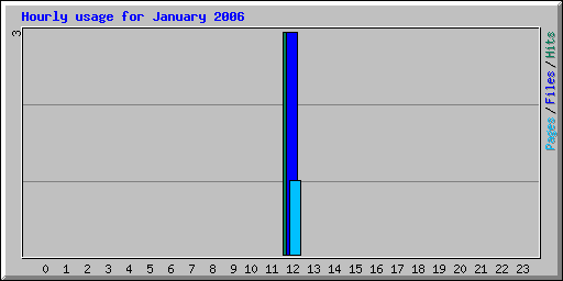 Hourly usage for January 2006