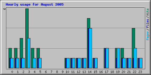 Hourly usage for August 2005