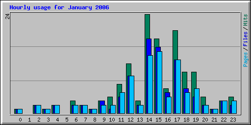 Hourly usage for January 2006
